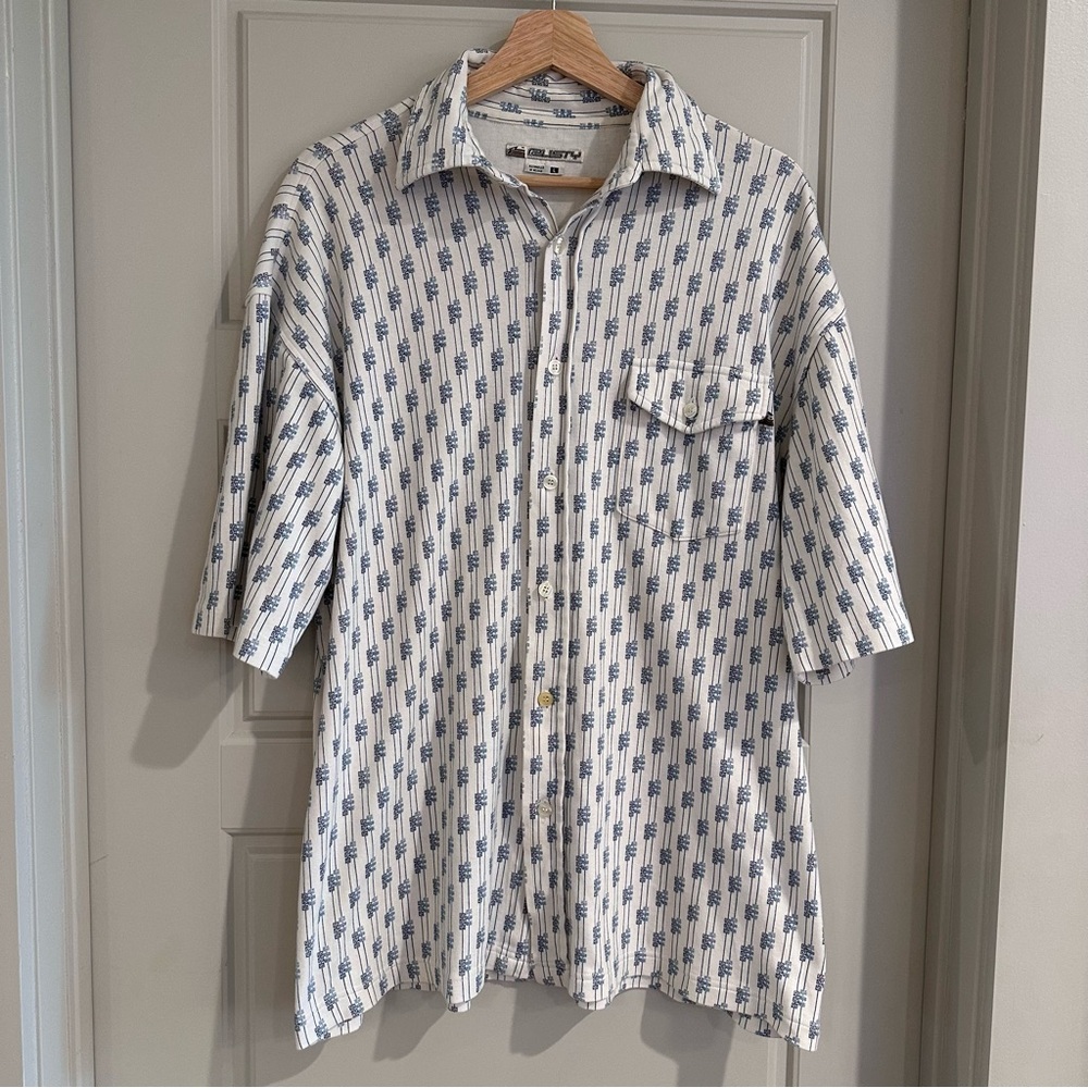 Rusty Surfboards Vintage Abstract Pattern Button Down‎ Shirt Size Large